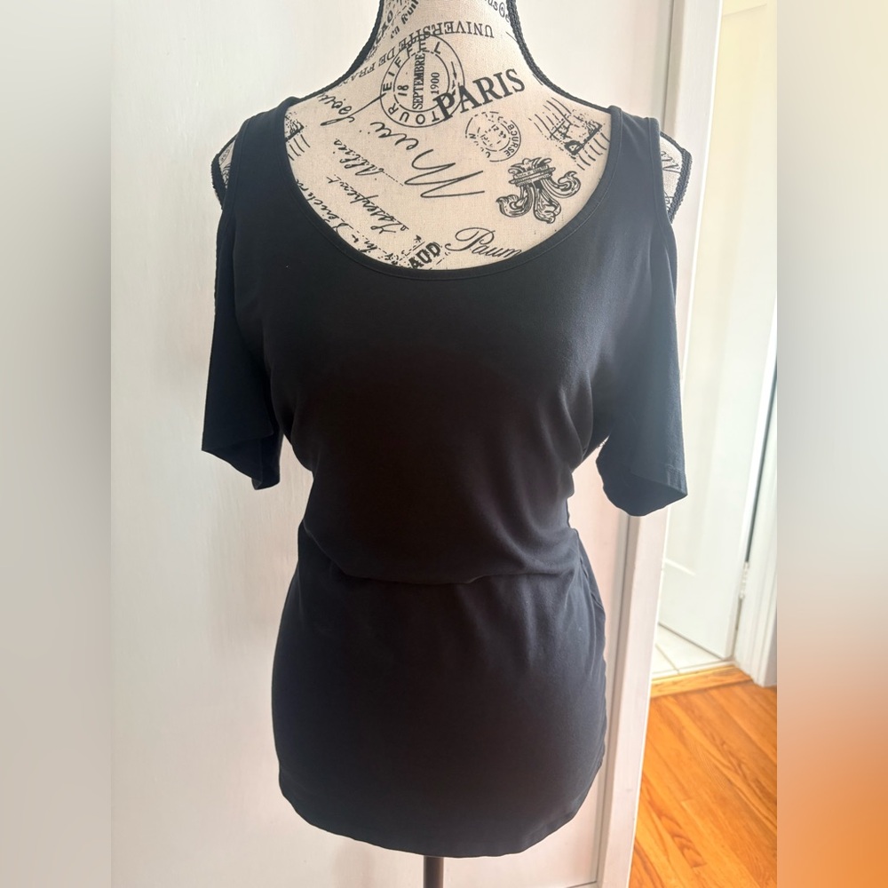 Lovers + Friends Black Cold Shoulder Top